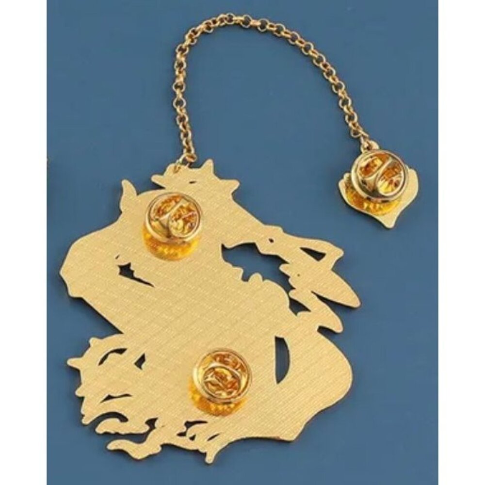 Goldtone Anime 2.25" Genshin Impact Metal Enamel Lapel Pin - Picture 2 of 3